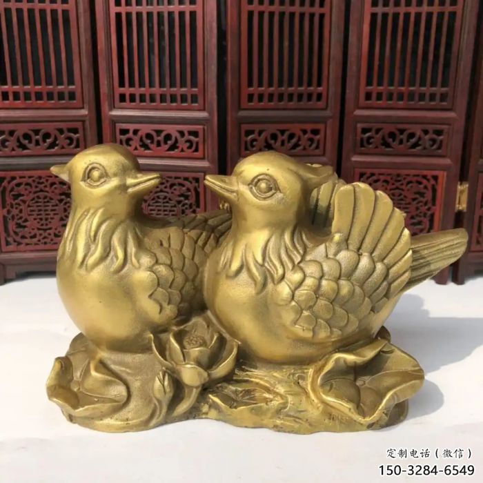 承接仿真鴛鴦雕塑 酒店公園雕塑 風景區(qū)擺件