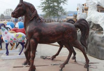 庭院小馬雕塑廠家，動物小品，廣場擺件