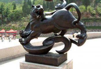 抽象白虎雕塑，仿古動漫雕塑，仿古擺件