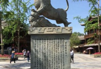 售樓部白虎雕塑，仿銅動物雕塑，彩繪題材