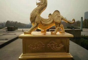 小區(qū)白虎雕塑廠家，拉絲動物雕塑，抽象效果