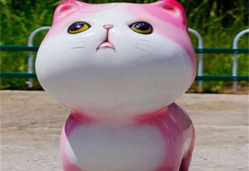 公園貓咪雕塑，動(dòng)漫雕塑，彩繪工藝效果