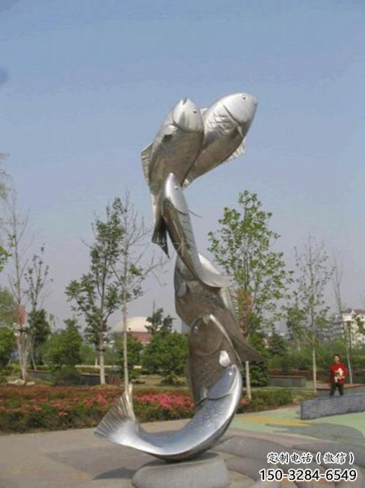 景區(qū)魚(yú)形雕塑，抽象歐式雕塑，景觀擺件