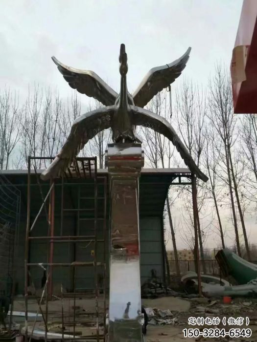 街道白鷺雕塑，鳥類景觀雕塑，美陳動(dòng)物效果