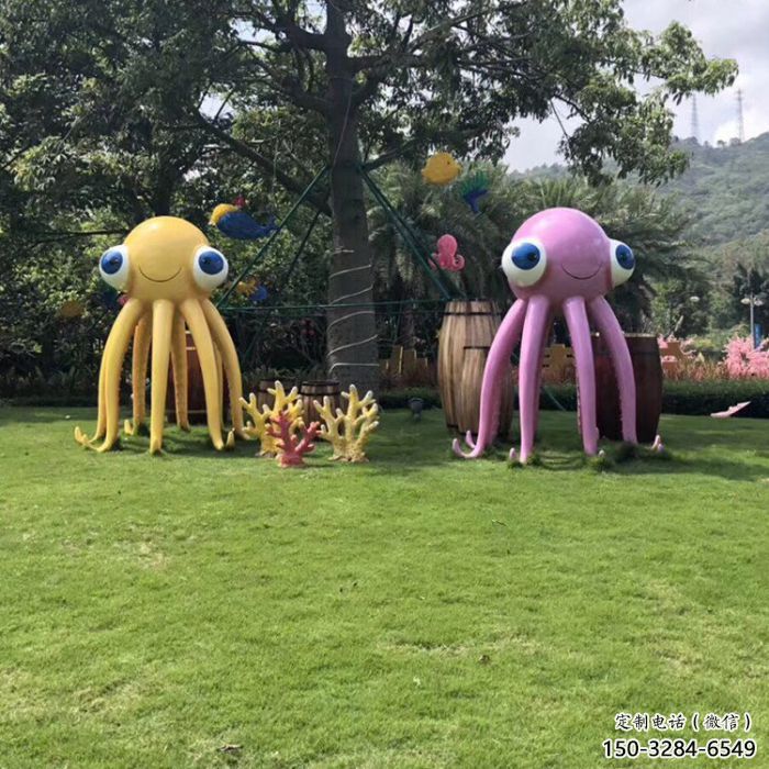 房地產(chǎn)烏賊雕塑廠家，仿古動漫雕塑，彩繪工藝制造