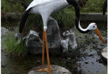 小區(qū)白鷺雕塑，戶外鳥類擺件雕塑，抽象效果