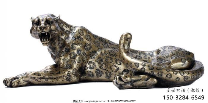 步行街獵豹雕塑，鍛造動物雕塑，仿真方式