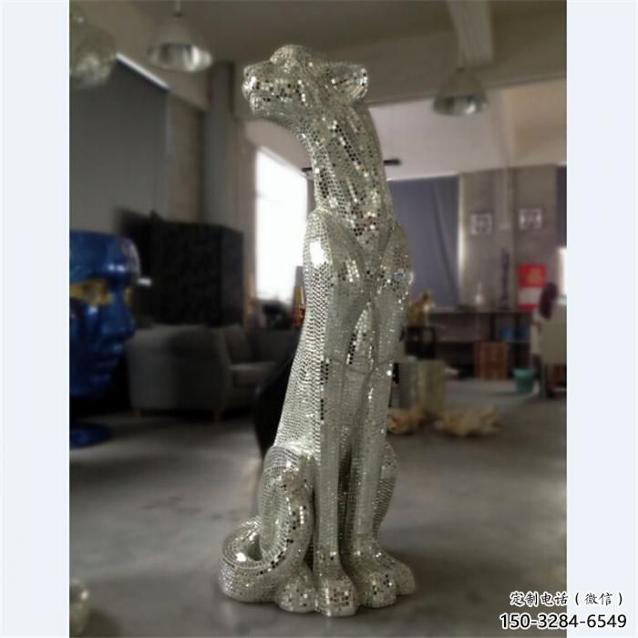 大型獵豹雕塑，公園動物雕塑，拋光工藝