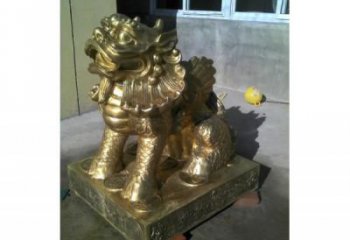 步行街貔貅雕塑，玻璃鋼動(dòng)物雕塑，仿古方式