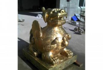 景區(qū)貔貅雕塑，戶外歐式雕塑，玻璃鋼材質(zhì)