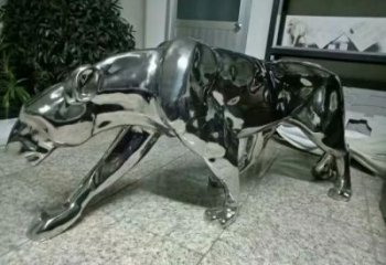 抽象獵豹雕塑，戶外動物雕塑，鏡面工藝