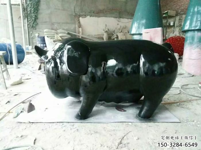 廣場野豬雕塑，卡通動物雕塑，抽象效果