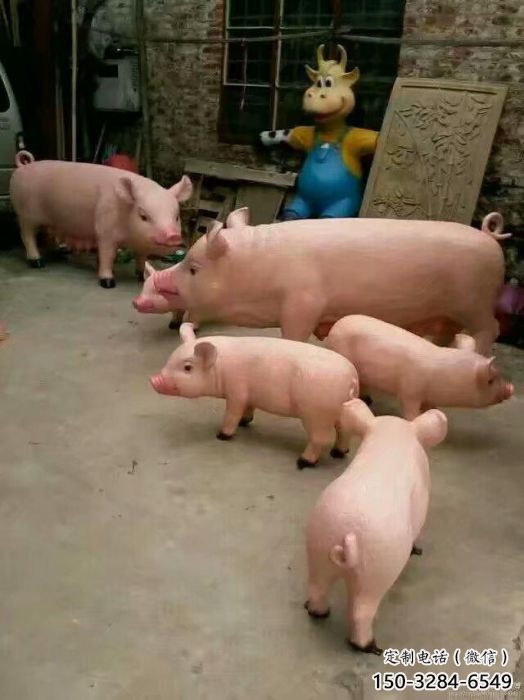戶外野豬雕塑，動(dòng)物仿真雕塑，彩繪主題