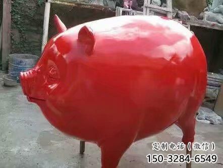 野豬彩繪雕塑，動(dòng)物仿真雕塑，公園廣場(chǎng)擺件