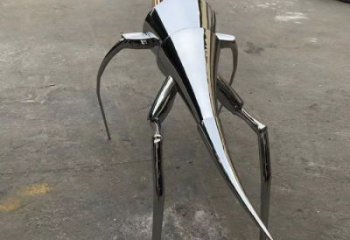 戶外仿真蝗蟲雕塑，鏡面拋光雕塑，昆蟲主題