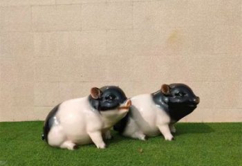 大型野豬雕塑，動物仿真雕塑，彩繪工藝