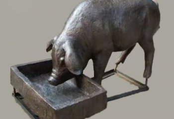 步行街野豬雕塑，動物美陳雕塑，仿真方式