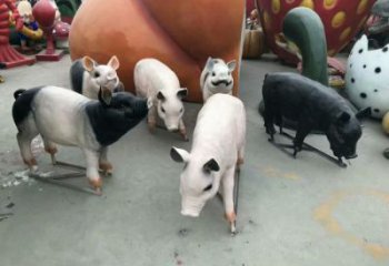 城市野豬雕塑，公園動物雕塑，仿真效果