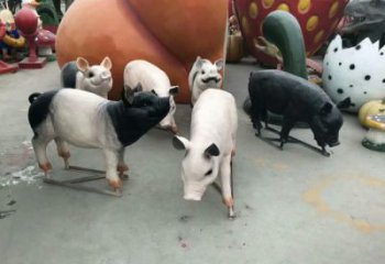 公園野豬雕塑，美陳動物雕塑，仿真工藝