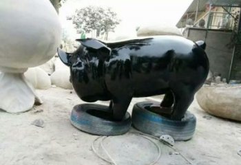 廣場野豬雕塑，戶外動(dòng)物雕塑，烤漆工藝制造