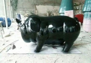 廣場野豬雕塑，卡通動(dòng)物雕塑，抽象效果