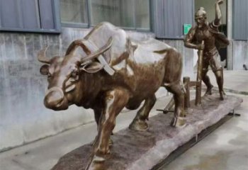 老牛離地雕塑，動(dòng)物仿古雕塑，仿銅工藝