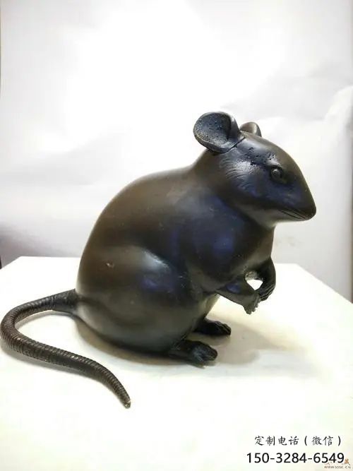 老鼠雕塑，鍍銅動物雕塑，仿真工藝