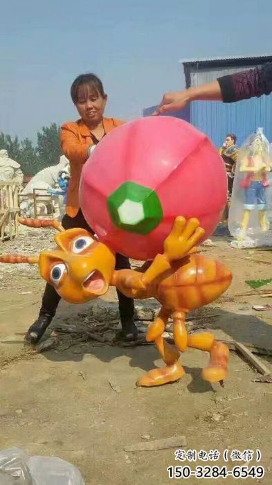 步行街蟲子雕塑，彩繪動(dòng)物雕塑，仿真方式