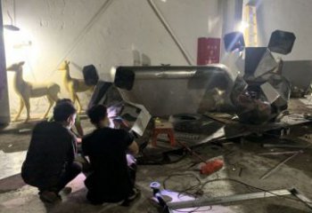 廣場老鼠雕塑，仿真動物雕塑，烤漆制造