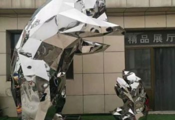 庭院狗熊雕塑，拋光動物雕塑，鏡面形式