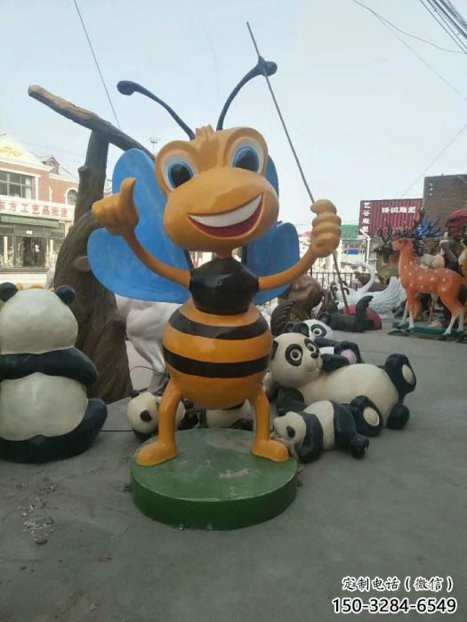 小區(qū)蟲子雕塑，卡通彩繪雕塑，抽象效果