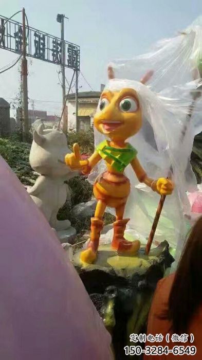 園林蟲(chóng)子雕塑，噴漆彩繪雕塑，卡通動(dòng)漫形式
