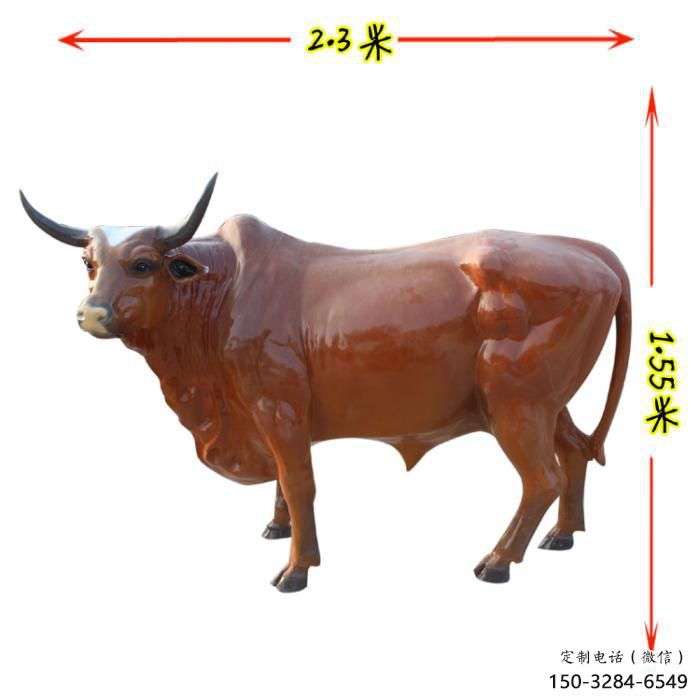 景觀黃牛雕塑廠家，園林動物擺件，仿真彩繪工藝