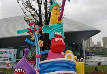 街道蟲子雕塑，動漫美陳雕塑，彩繪效果
