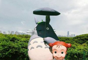 廣場龍貓雕塑，卡通美陳雕塑，抽象效果