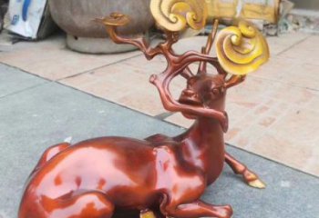 抽象馴鹿雕塑，仿古動物雕塑，仿古擺件