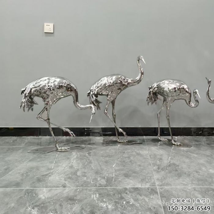 仿真白鶴雕塑廠家 店門(mén)口園林雕塑 動(dòng)物小品