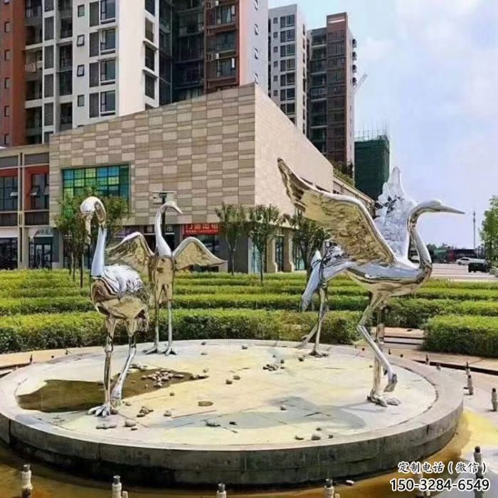 鏤空白鶴雕塑廠(chǎng)家 廣場(chǎng)近代雕塑 門(mén)口小品
