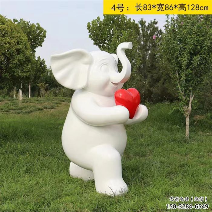 大象雕塑，街景小品，藝術玻璃鋼大象雕塑生產