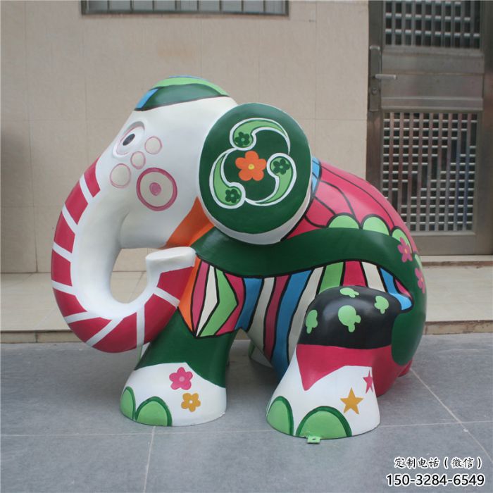 景觀大象雕塑供應(yīng)，花園小品，酒店彩繪大象雕塑展品