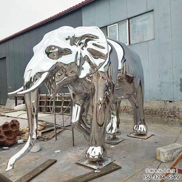 景觀大象雕塑制造商，動(dòng)物雕塑，鏡面大象雕塑供給