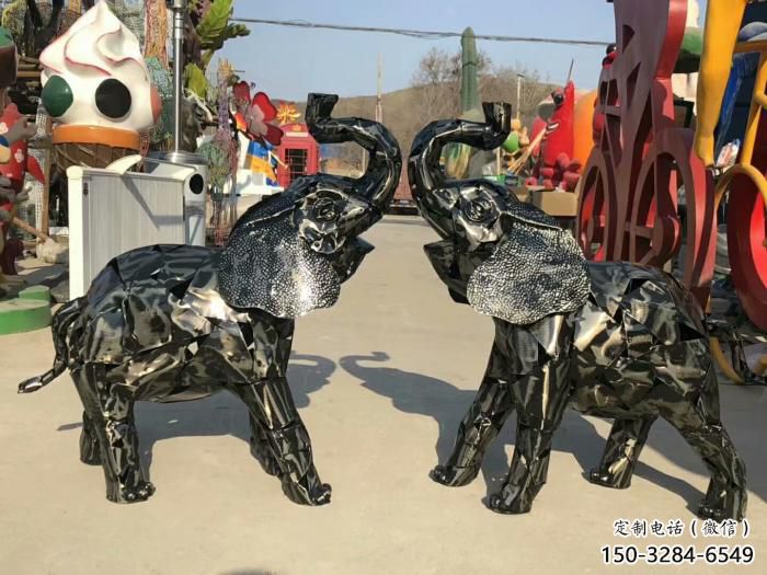 景區(qū)大象雕塑觀賞型，公園小品，鐵藝大象雕塑生產(chǎn)商