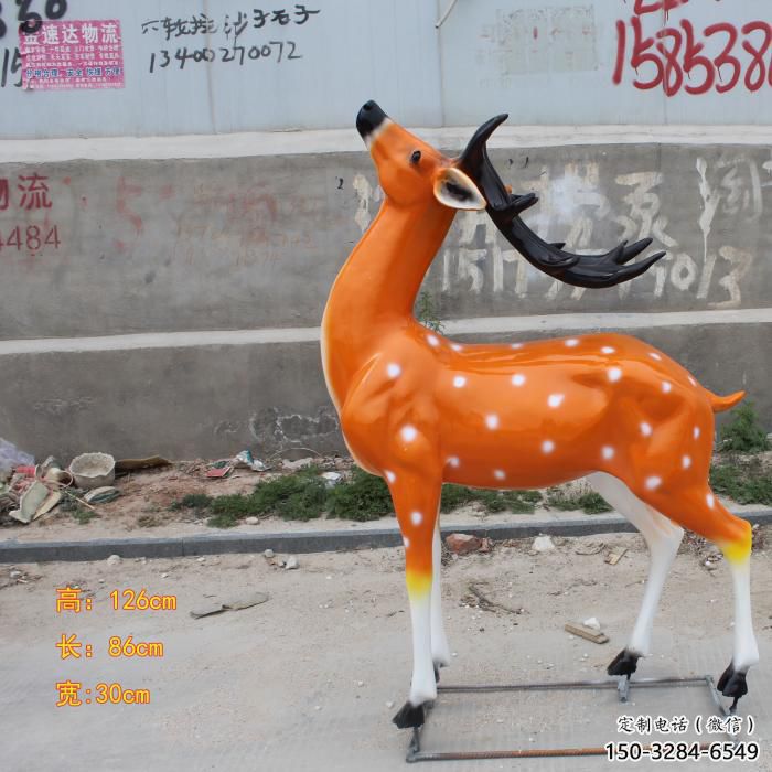 大型小鹿雕塑，彩繪工藝，玻璃鋼動物雕塑廠家