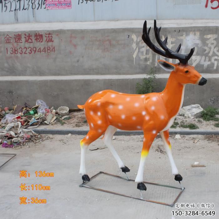 仿真小鹿雕塑，彩繪工藝，玻璃鋼動(dòng)物雕塑廠家
