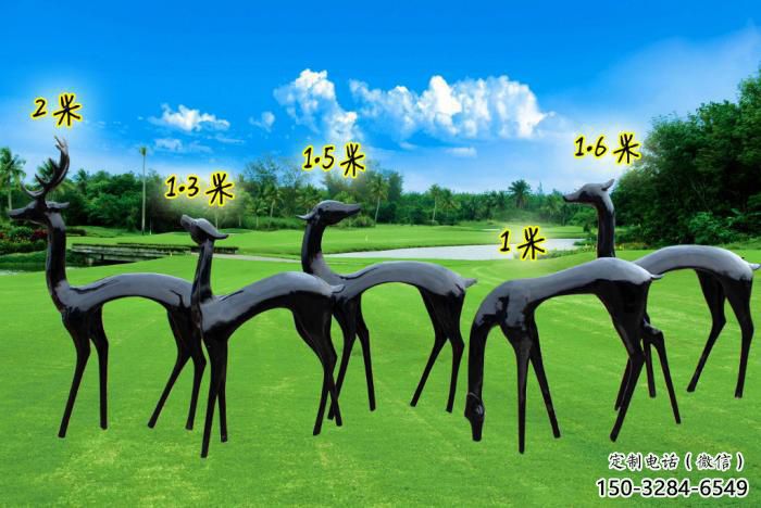 抽象小鹿雕塑專供，美陳雕塑，仿銅小鹿雕塑預定