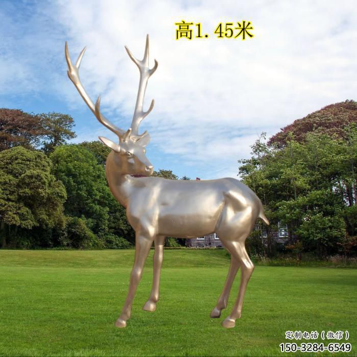 回頭鹿雕塑，動(dòng)物雕塑，抽象仿銅小鹿雕塑定價(jià)