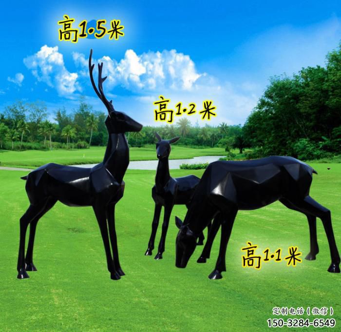 中式小鹿雕塑定價，街頭雕塑，仿銅小鹿雕塑制作