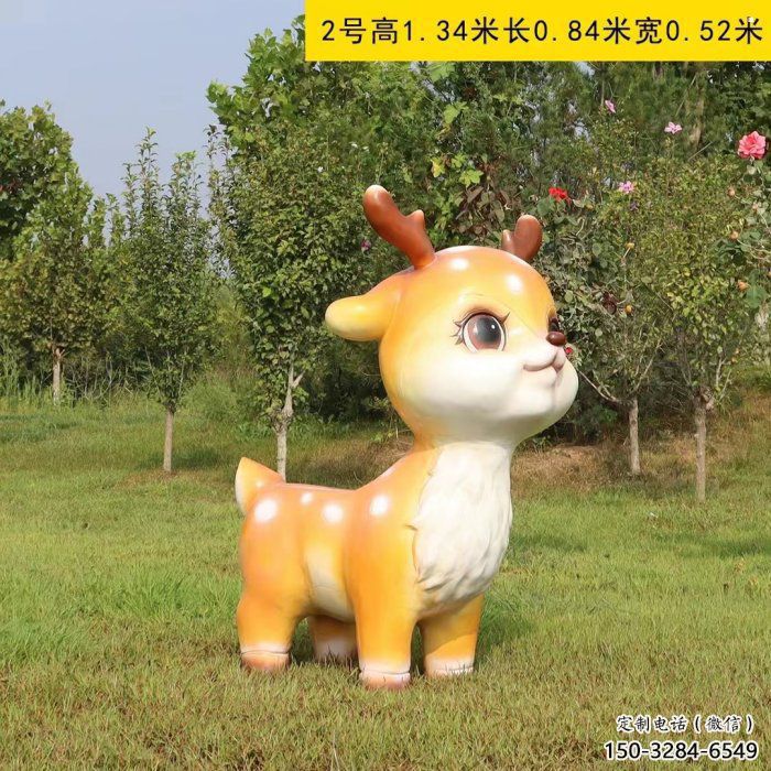 小鹿雕塑定價(jià)，彩繪工藝，卡通小鹿雕塑制作