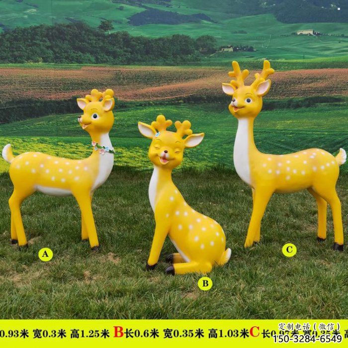 小鹿雕塑生產(chǎn)，動漫構(gòu)件，卡通小鹿雕塑通用