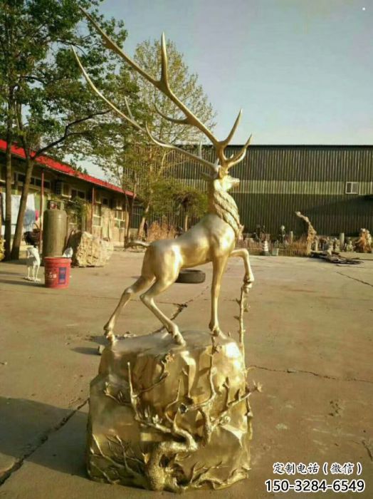 梅花鹿銅雕塑擺件，地標(biāo)擺件，梅花鹿銅雕塑生產(chǎn)商